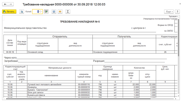 Формы м 11 образец заполнения